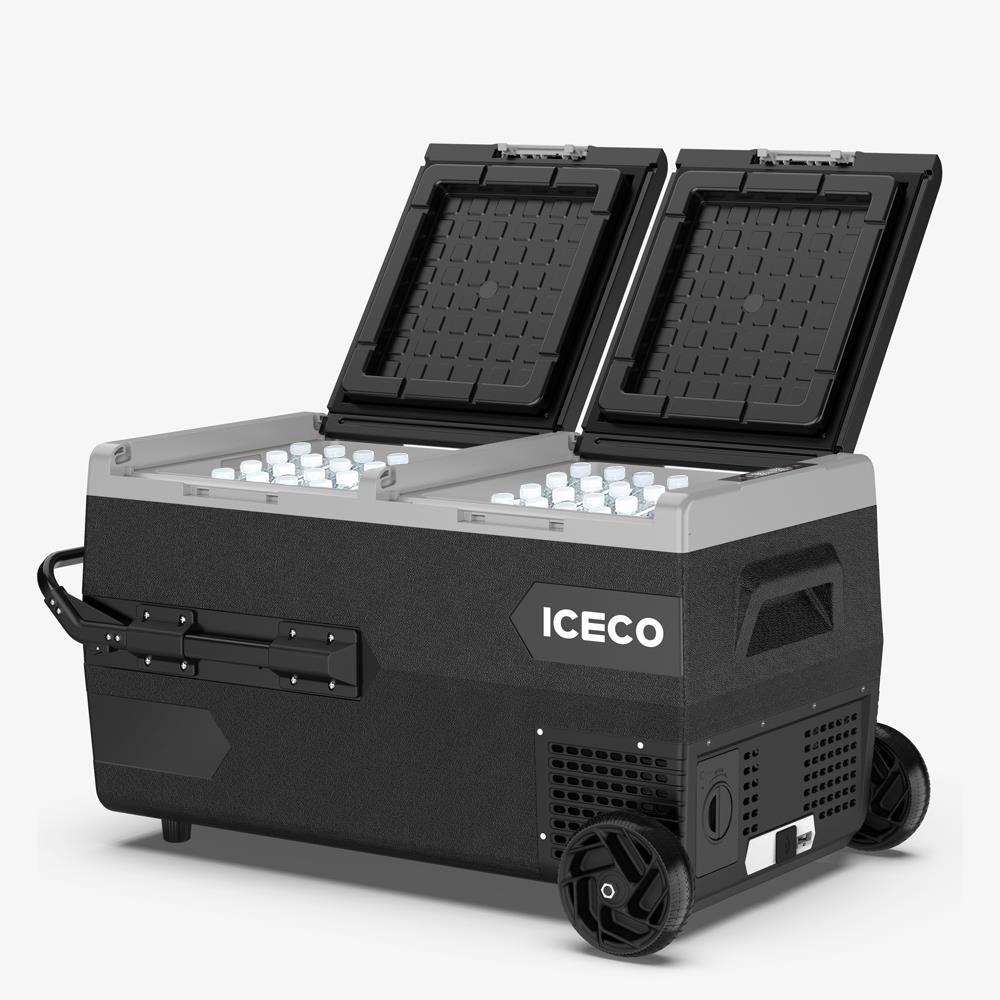 ICECO K95D 12/24Volt 95Lt Akülü/Kablolu/ Çift Bölmeli Kompresörlü Outdoor Oto Buzdolabı/Dondurucu (Akü Dahil Değildir) fiyatı