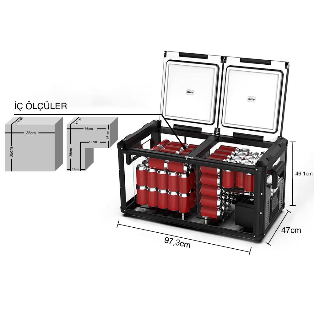ICECO VL90PROD 12/24Volt 220Volt 90 Litre Çift Bölmeli Outdoor Kompresörlü Oto Buzdolabı/Dondurucu ne işe yarar