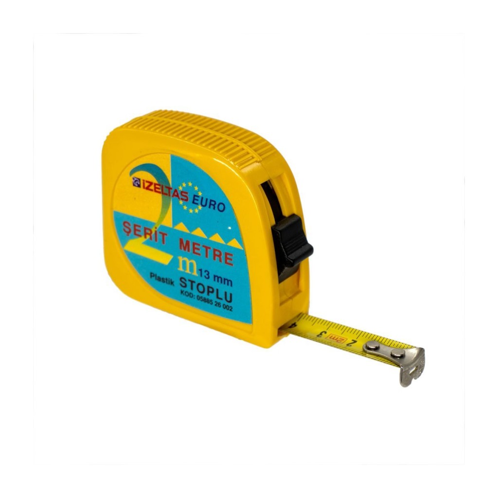 İzeltaş 0588526002 Euro Plastik Stoplu Şerit Metre 2 mt fiyatı