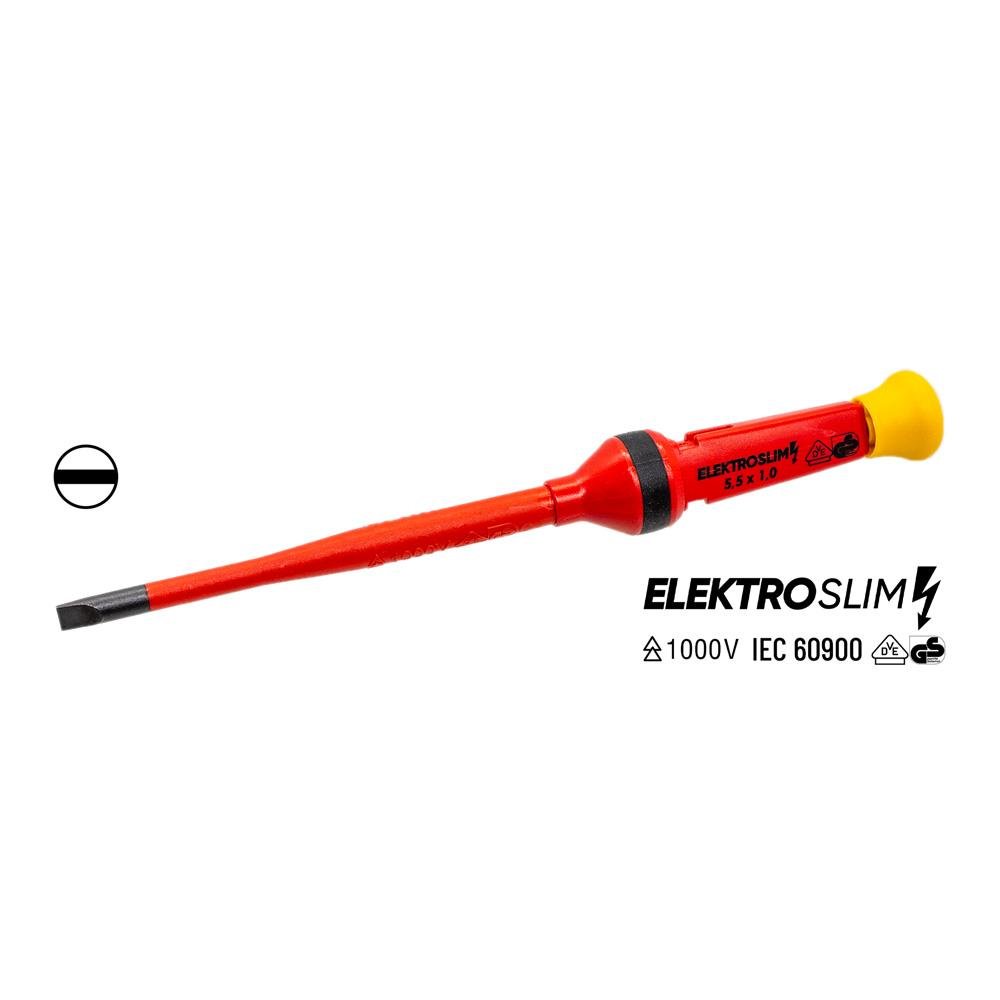 İzeltaş 1000V Elektro Slim Düz Uçlu Tornavida 5.5x100 mm fiyatı