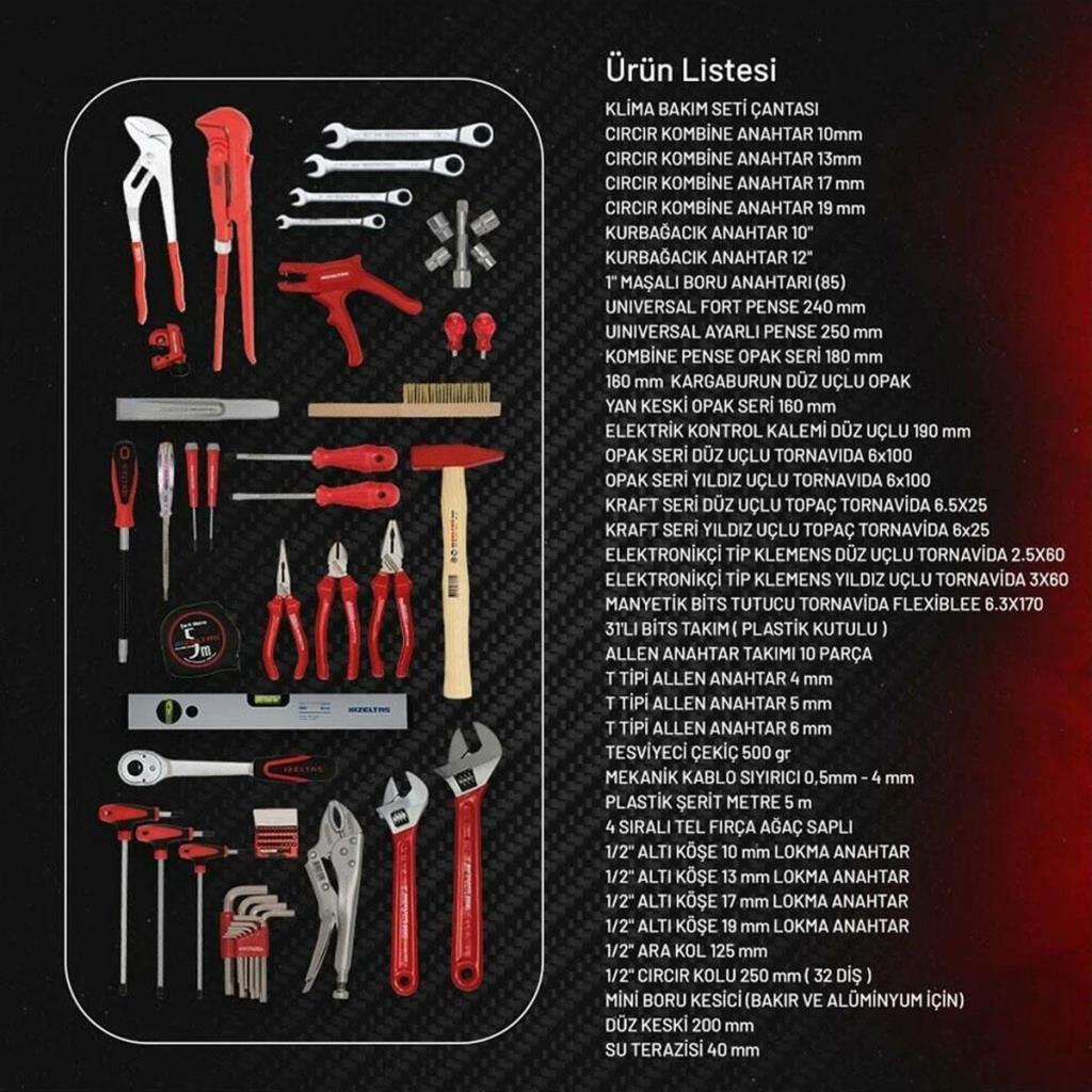 İzeltaş 13000005374 Klima Bakım Seti 78 Parça (Bez Çantalı) nereden bulurum