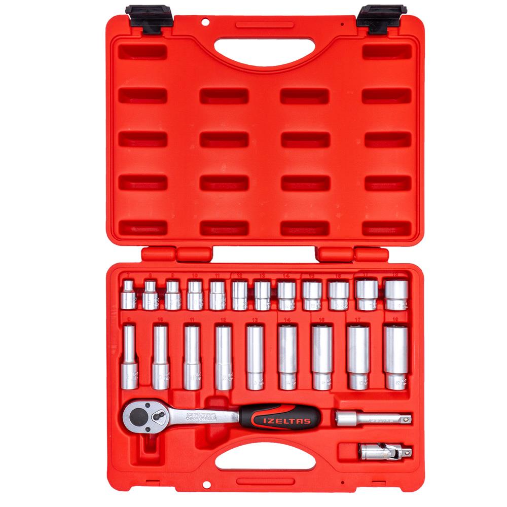 İzeltaş 14000005134 3/8'' Altı Köşe Lokma Anahtar Seti 24 Parça nasıl kullanılır