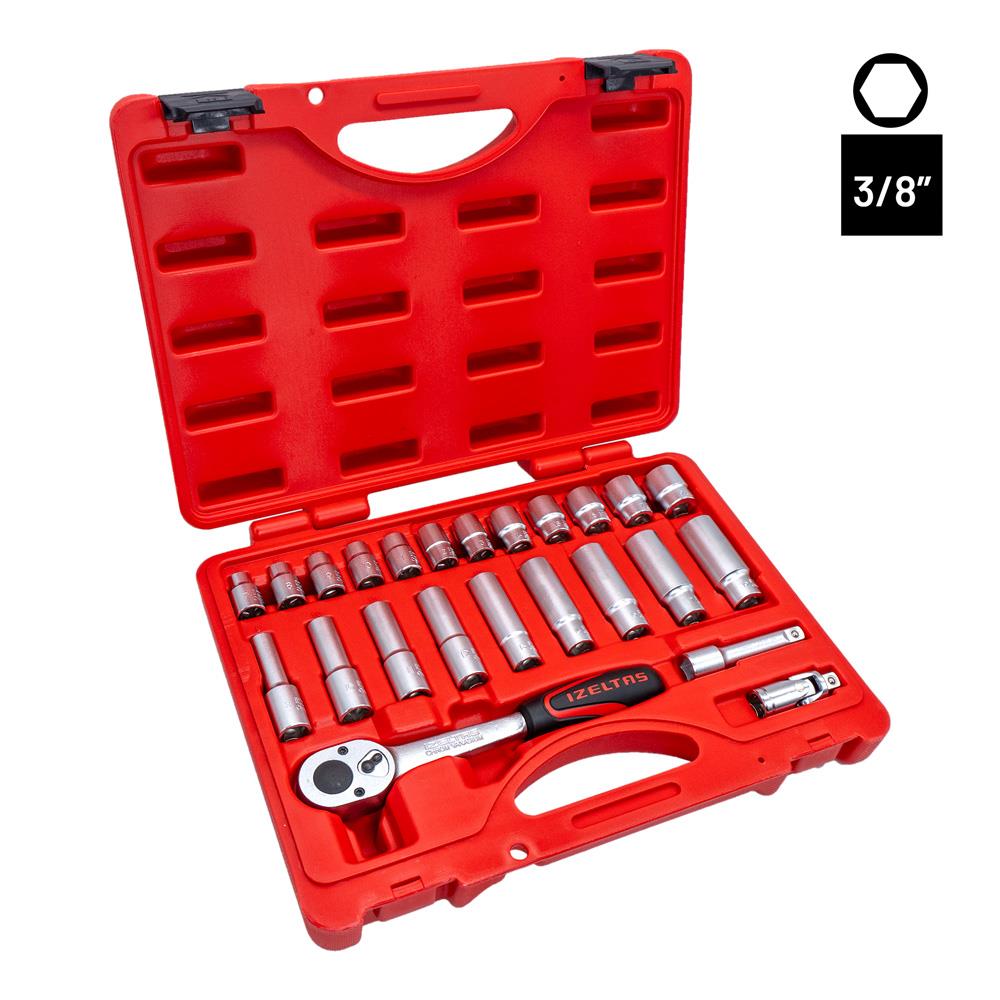 İzeltaş 14000005134 3/8'' Altı Köşe Lokma Anahtar Seti 24 Parça fiyatı