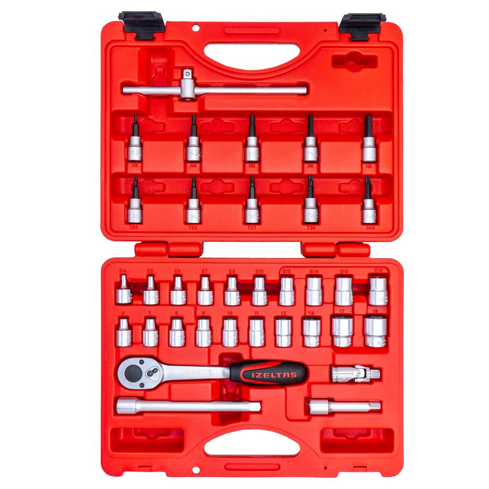 İzeltaş 3/8'' 6 Köşe Lokma Anahtar ve Lokmalı Allen Set 35 Parça nasıl kullanılır