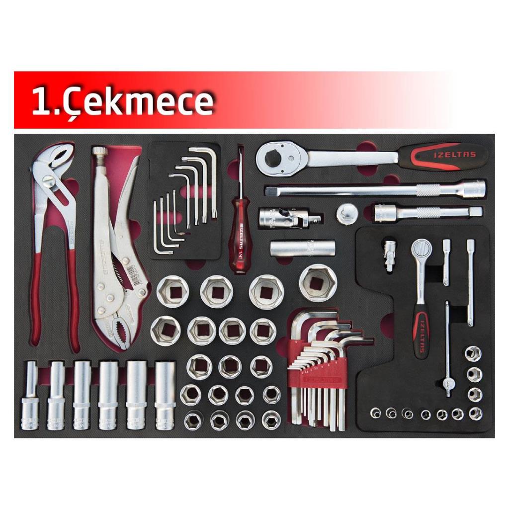 İzeltaş 5 Çekmeceli Partner Mobil Takım Dolabı 118 Parça (Dolu) nasıl kullanılır