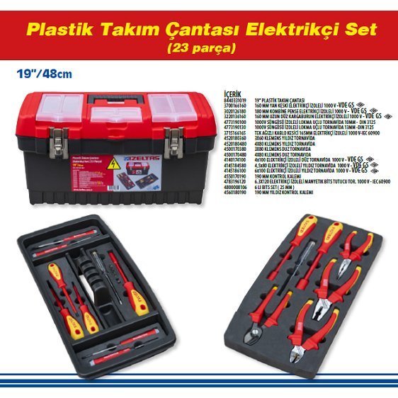 İZELTAŞ 8440001023 Elektrikçi Set Plastik Takım Çantalı 23 Parça nasıl kullanılır