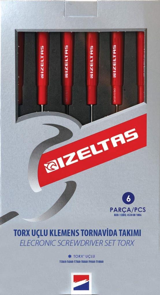 İZELTAŞ Elektronikçi Tip Klemens Torx Uçlu Tornavida Takımı 6 Parça fiyatı