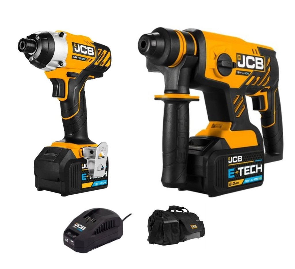 JCB Akülü Kırıcı Delici + Torklu Vidalama Seti 18 Volt  6 Ah Çift Akülü fiyatı
