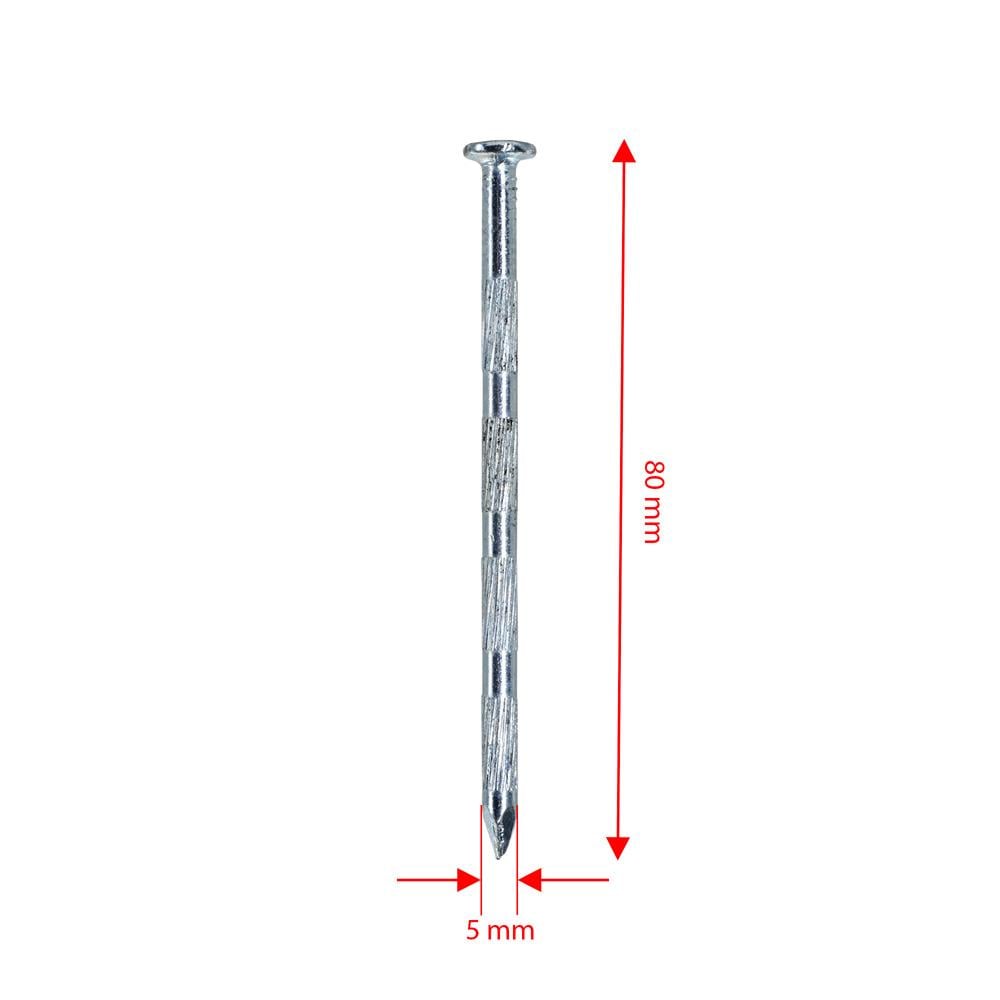 Kanallı Çelik Beton Çivisi Beyaz 5x80 mm (100 lü Paket) ne işe yarar