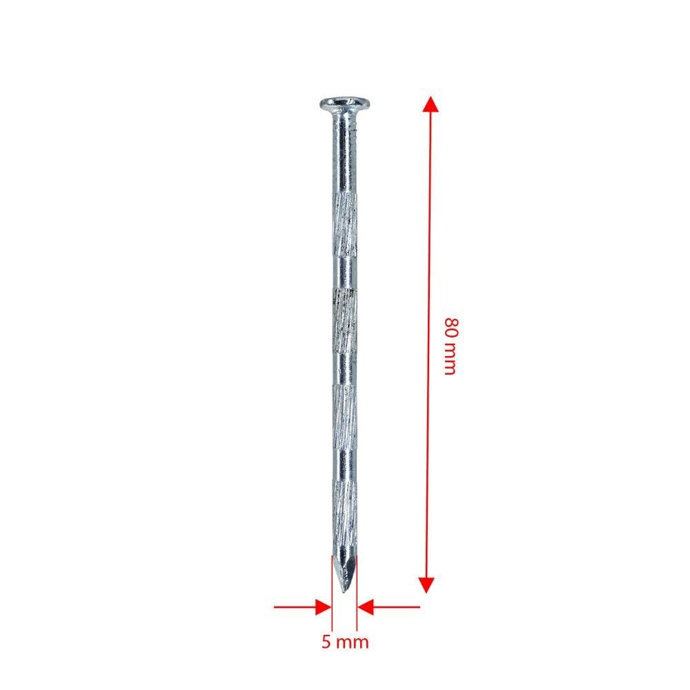 Kanallı Çelik Beton Çivisi Beyaz 5x80 mm (100 lü Paket) ne işe yarar