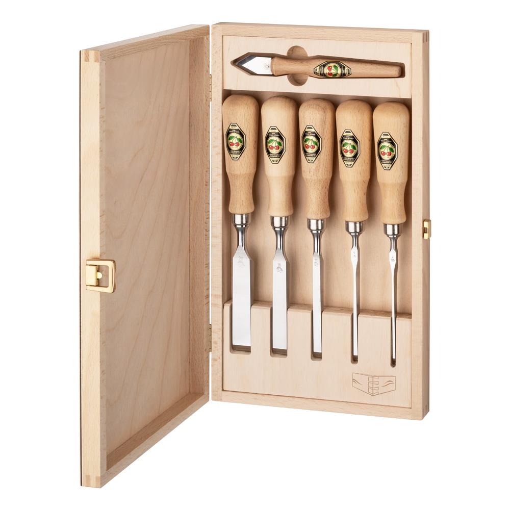 Kirschen 1107001 Ahşap Kutulu Dowtail Düz Iskarpela Takımı 6 Parça fiyatı