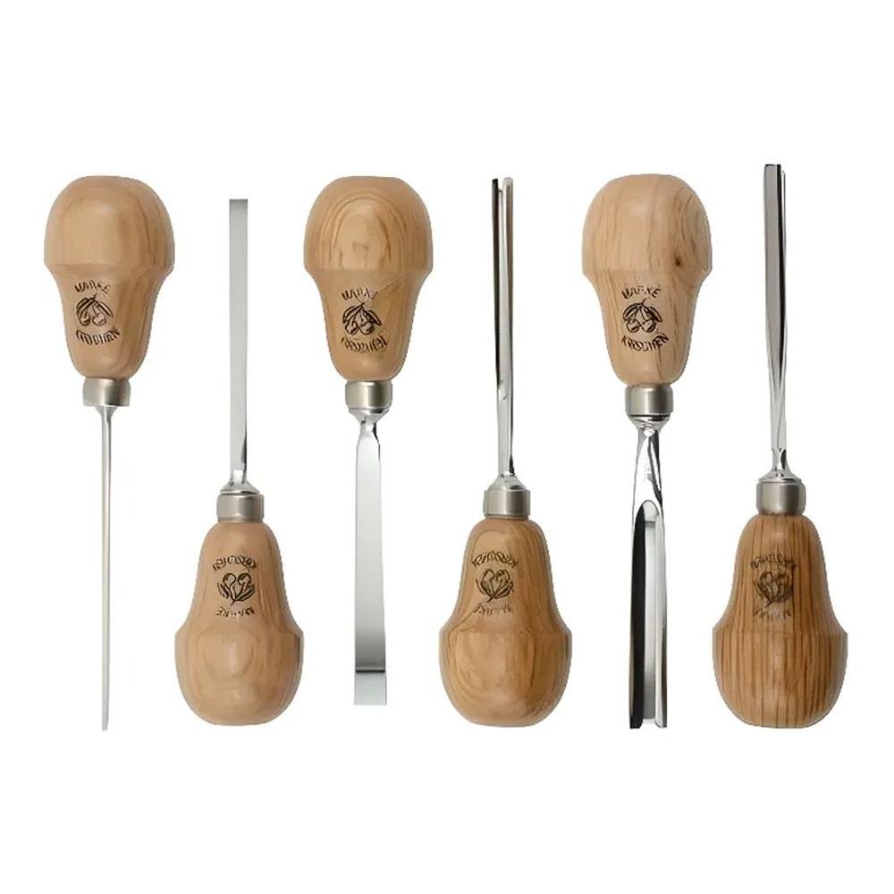 Kirschen 5696000 Ahşap Oyma Iskarpela Seti Avuç İçi Armut Saplı 6 Parça fiyatı