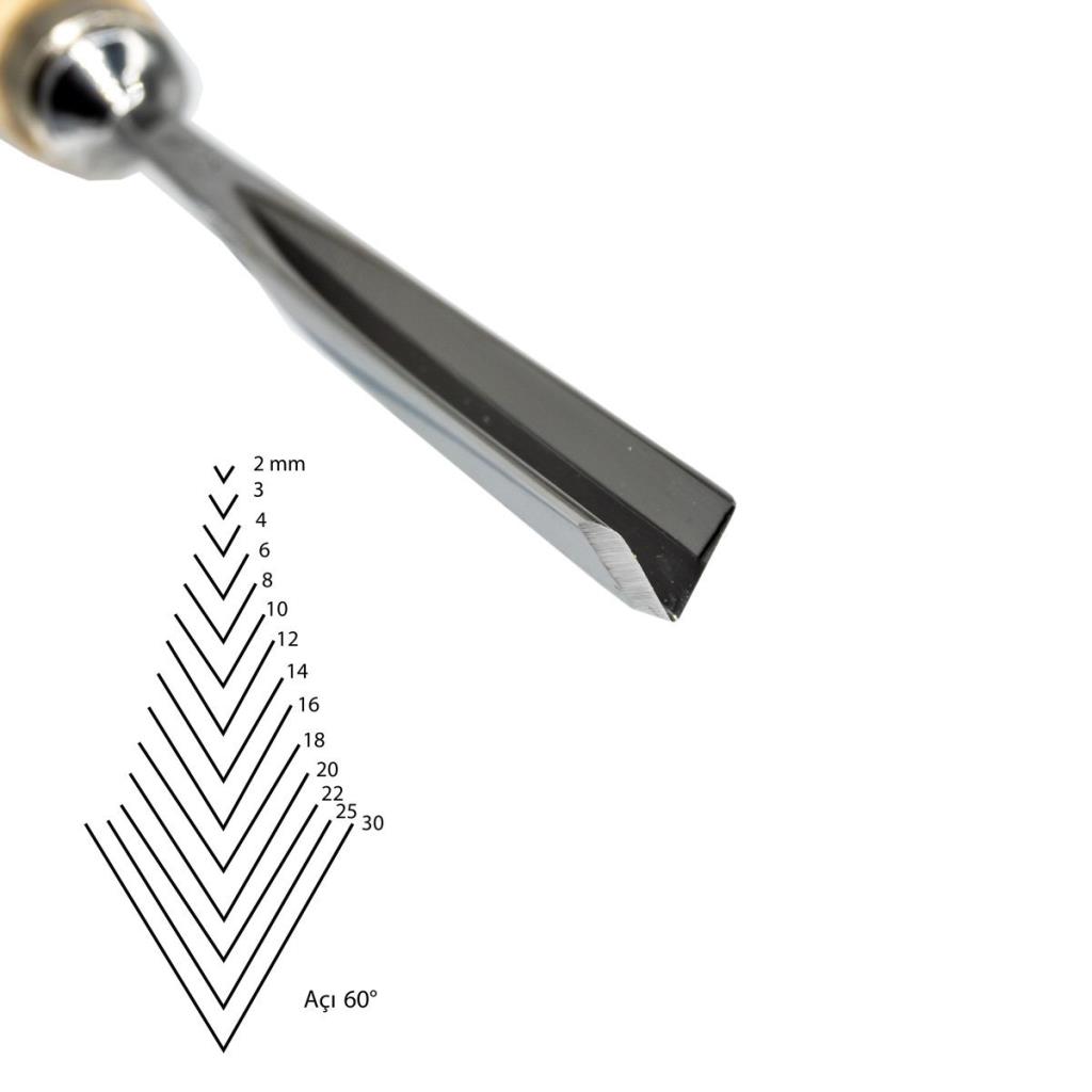 Kirschen Düz V Ağız Oyma Iskarpelası Cut41 - 8mm ne işe yarar