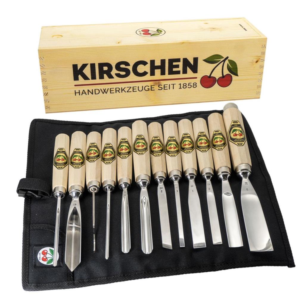 Kirschen Prof. Ahşap Oyma Seti 12 Parça Rulo Bez Çantalı Özel Ahşap Kutulu fiyatı