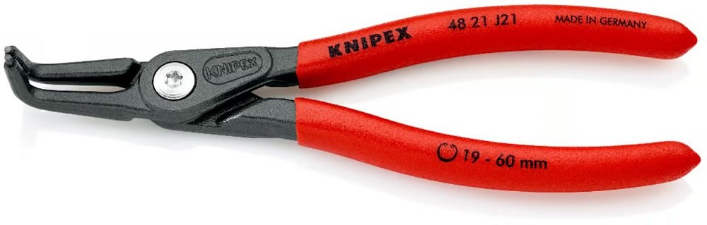 KNIPEX Ağır Hizmet Eğri Uçlu İç Segman Pensesi 165 mm (4821J21) fiyatı