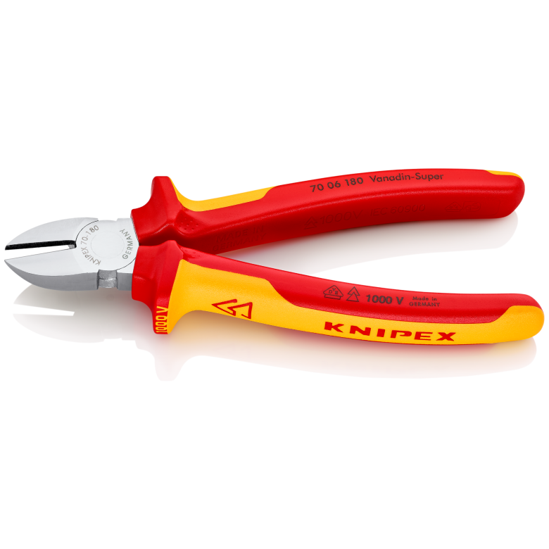KNIPEX VDE 1000 Volt Elektrikçi Yan Keski 180 mm (7006180) nasıl kullanılır