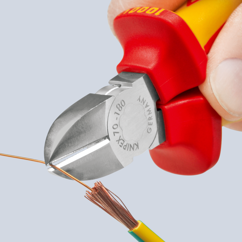 KNIPEX VDE 1000 Volt Elektrikçi Yan Keski 180 mm (7006180) ne işe yarar