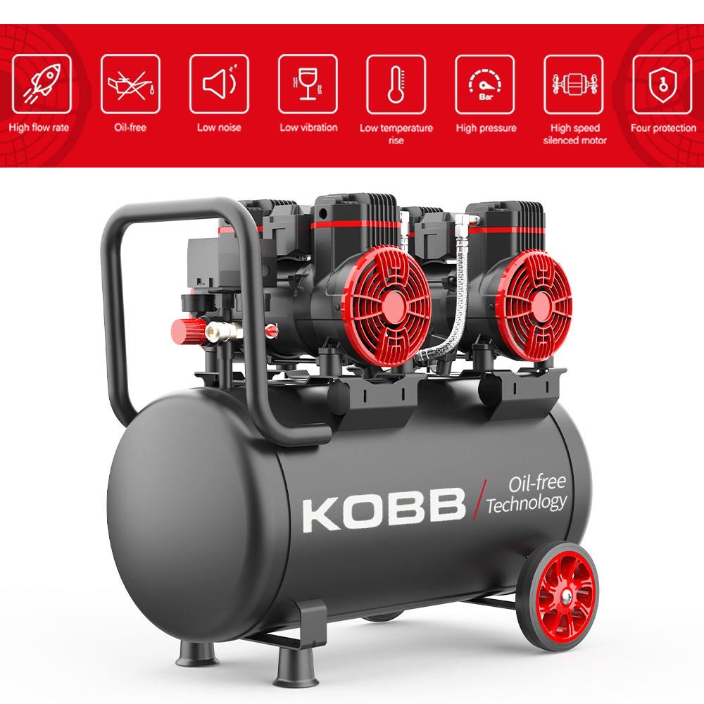 KOBB KBK50S2 4.0HP 50Lt 8Bar Çift Motorlu Yağsız Sessiz Taşınabilir Hava Kompresörü nasıl kullanılır
