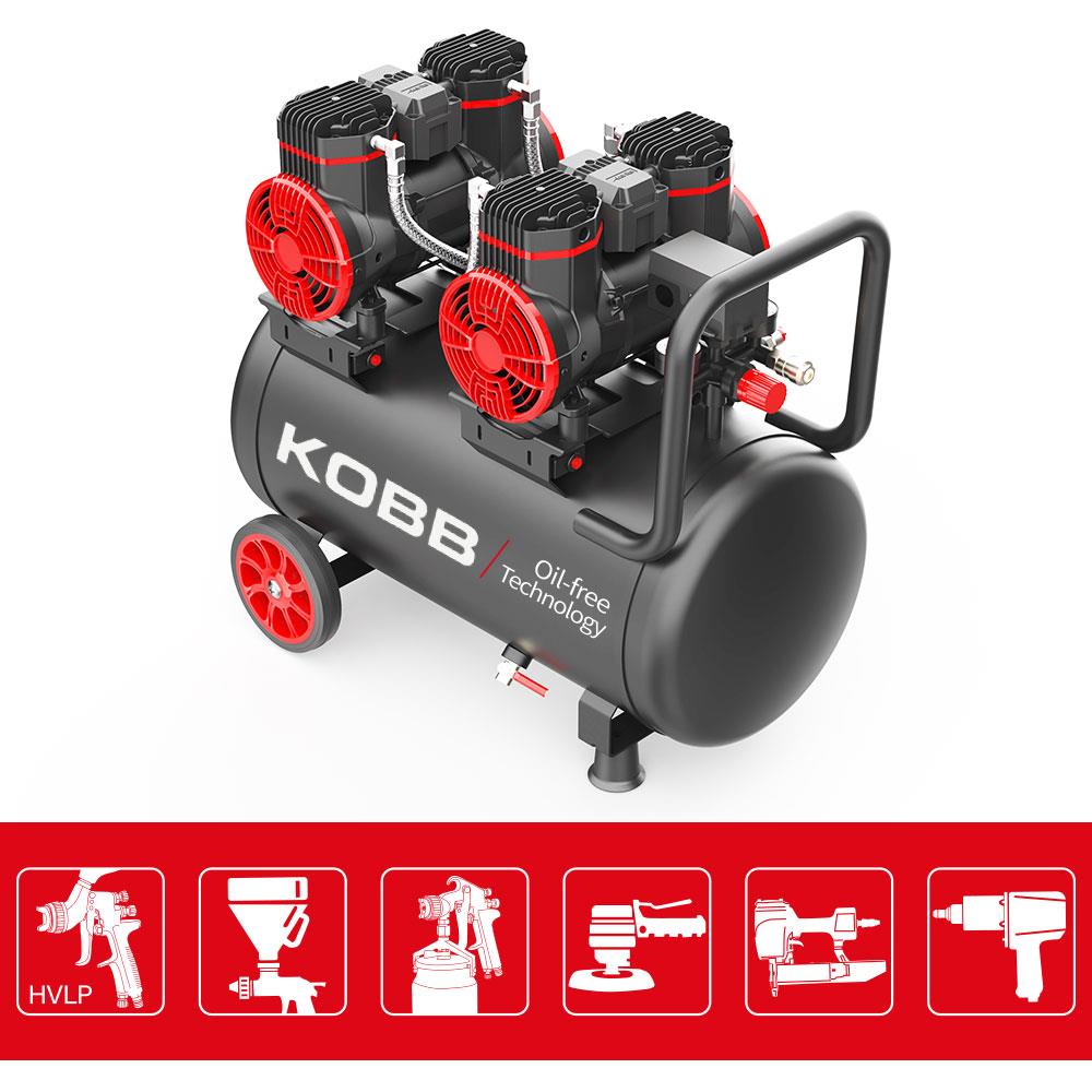 KOBB KBK50S2 4.0HP 50Lt 8Bar Çift Motorlu Yağsız Sessiz Taşınabilir Hava Kompresörü nereden bulurum