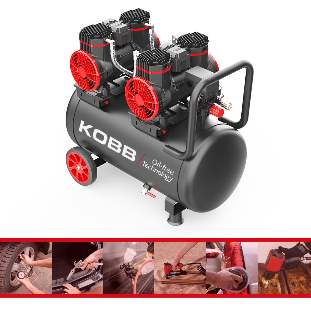 KOBB KBK50S2 4.0HP 50Lt 8Bar Çift Motorlu Yağsız Sessiz Taşınabilir Hava Kompresörü ne işe yarar