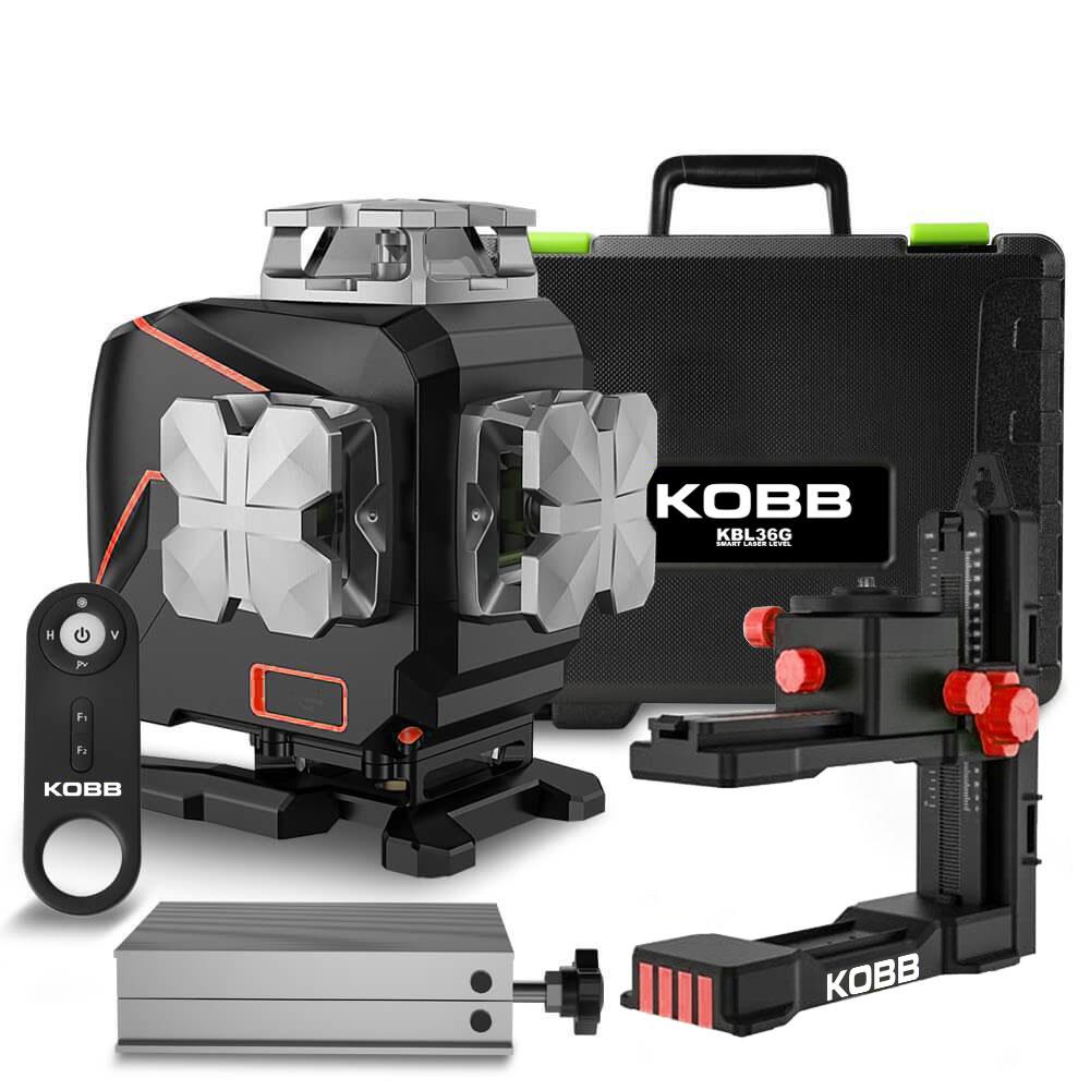 KOBB KBL36G Profesyonel Li-ion Şarjlı 4X360⁰ LCD Ekran Otomatik Hizalamalı Yeşil Çapraz Çizgi Lazer Distomat nasıl kullanılır