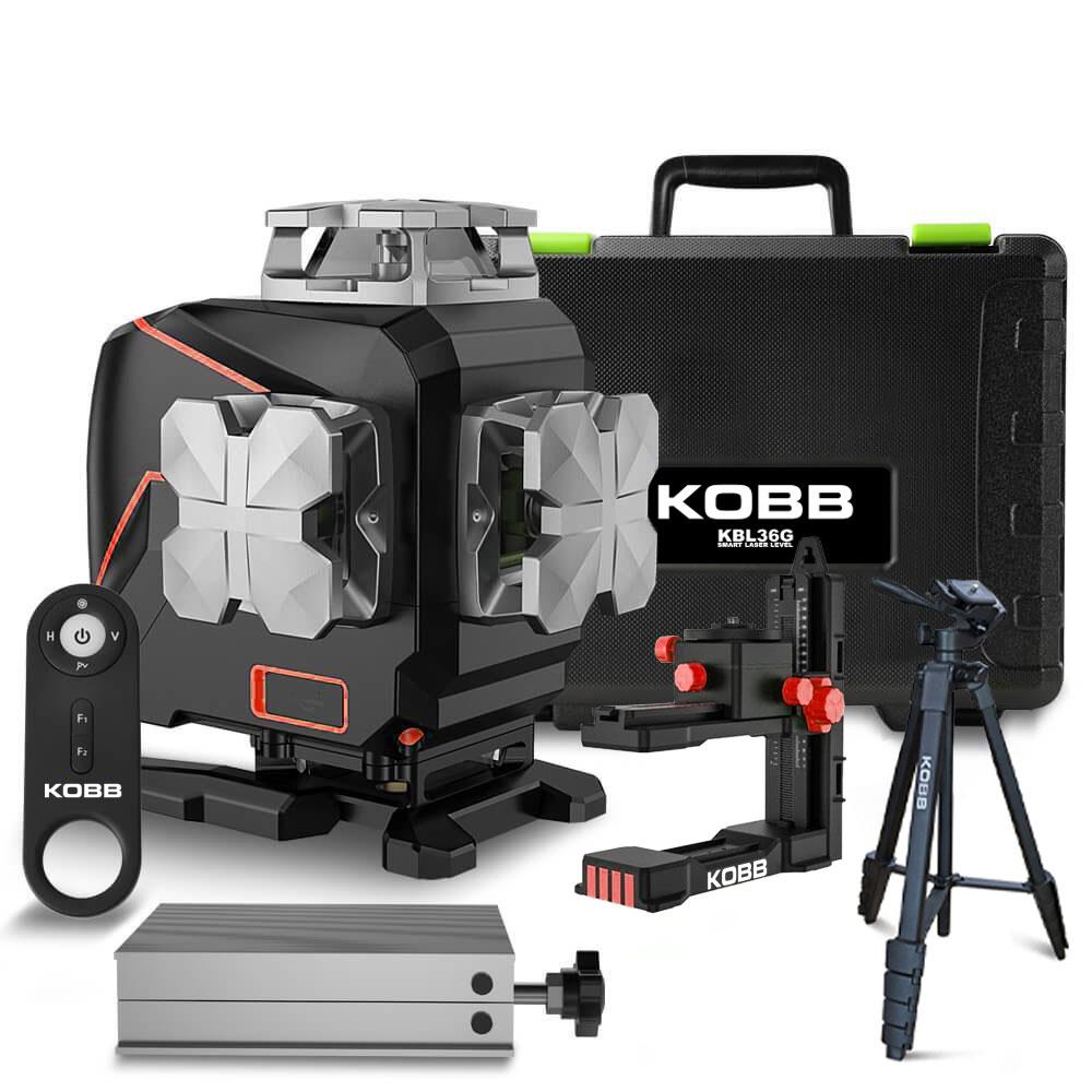 KOBB KBL36GTP Profesyonel Li-ion Şarjlı 4X360⁰ LCD Ekran Otomatik Hizalamalı Yeşil Çapraz Çizgi Lazer Distomat+Tripod nasıl kullanılır