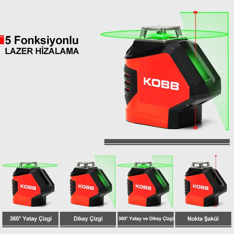 KOBB KBL88G 25M Profesyonel Yatay 360° ve Dikey Otomatik Hizalamalı Nokta Şakül ve Yeşil Çapraz Çizgi Lazer Distomat nasıl kullanılır