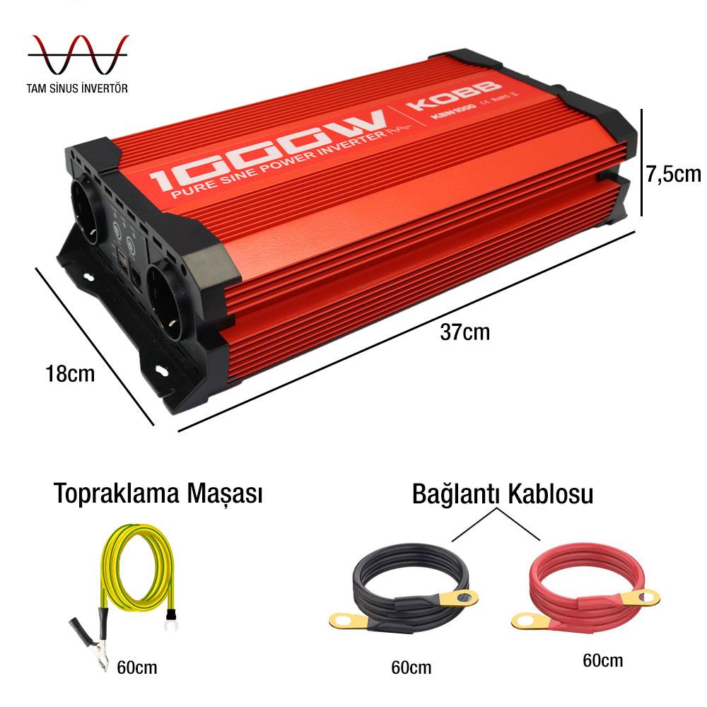 KOBB KBN1000 12V/220V 1000Watt Tam Sinüs Dönüştürücü İnvertör nasıl kullanılır