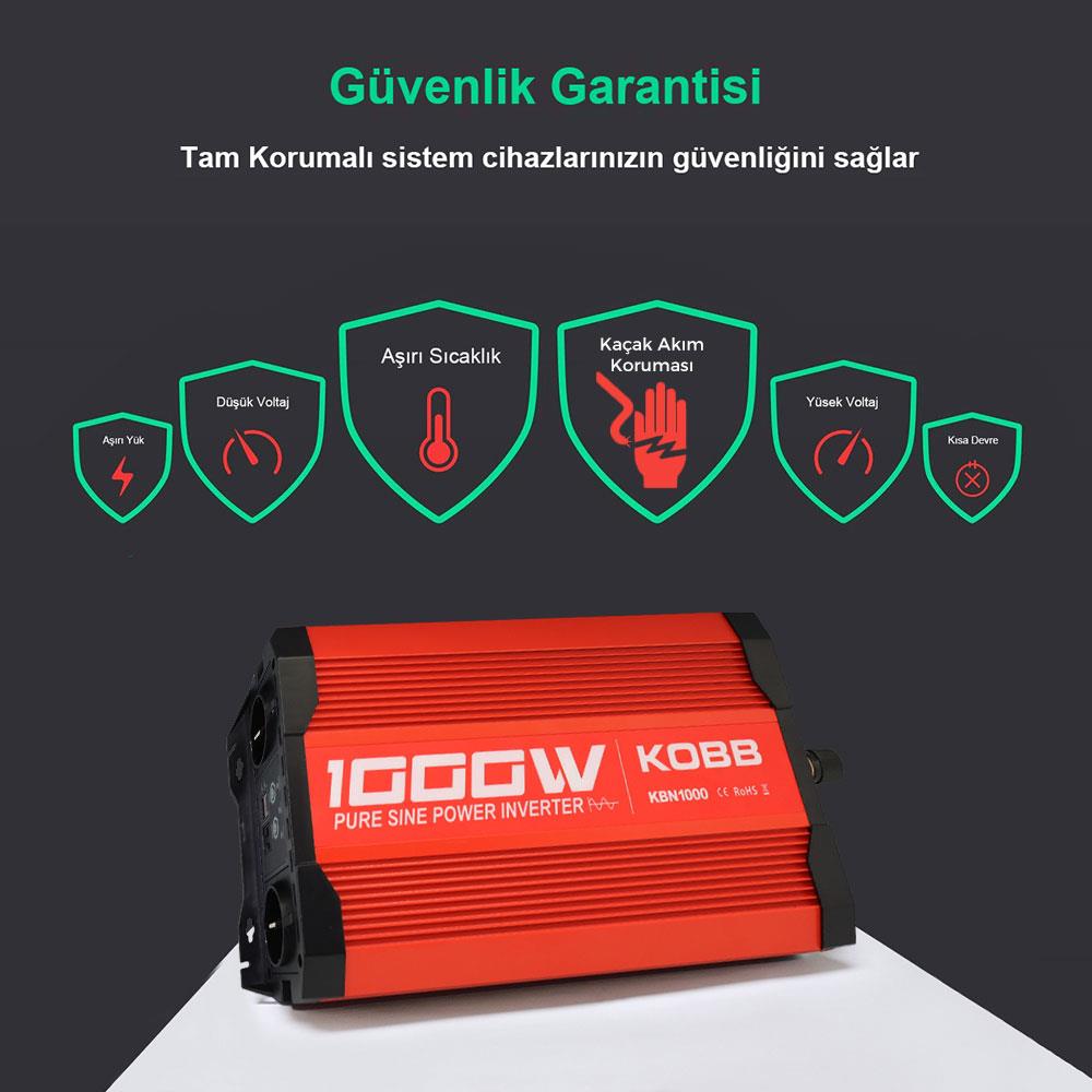 KOBB KBN1000 12V/220V 1000Watt Tam Sinüs Dönüştürücü İnvertör ne işe yarar