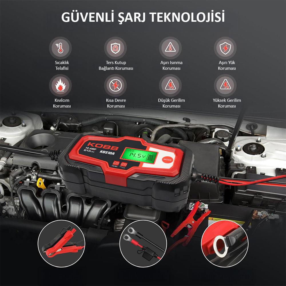 KOBB KBS10A 6/12V 200A Dijital Akü Şarj / Akü Bakım / Desülfatör ve Power Supply ne işe yarar