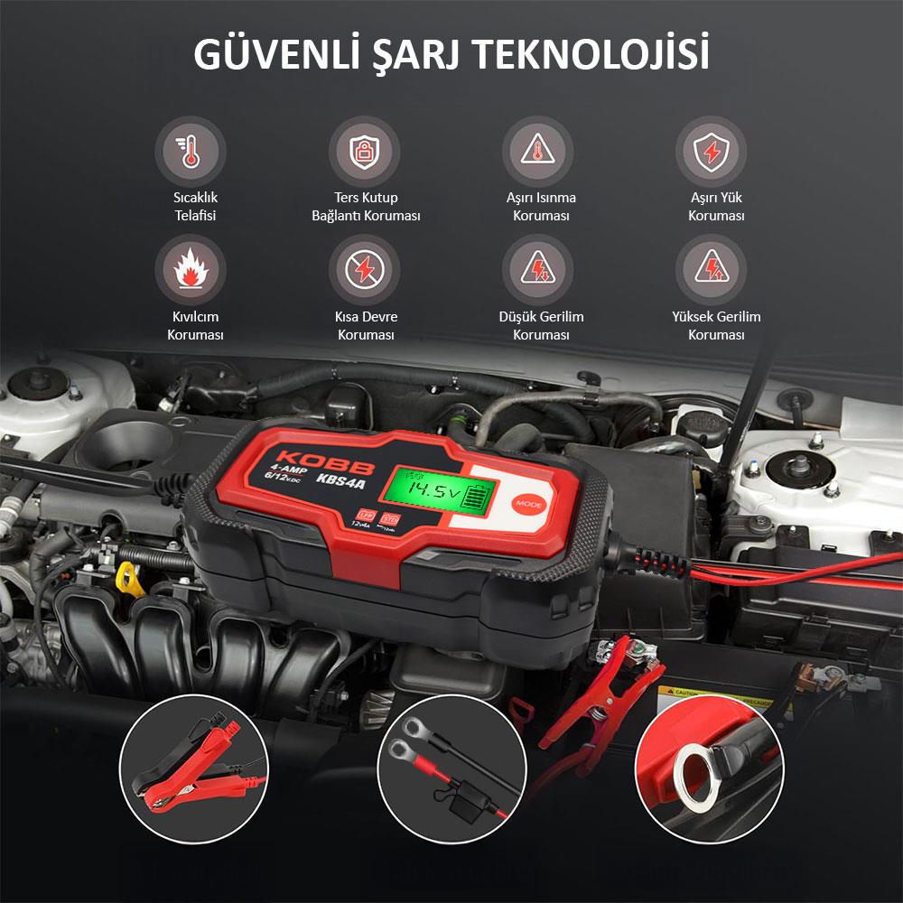 KOBB KBS4A 6/12V 120A Dijital Akü Şarj / Akü Bakım / Desülfatör ve Power Supply ne işe yarar