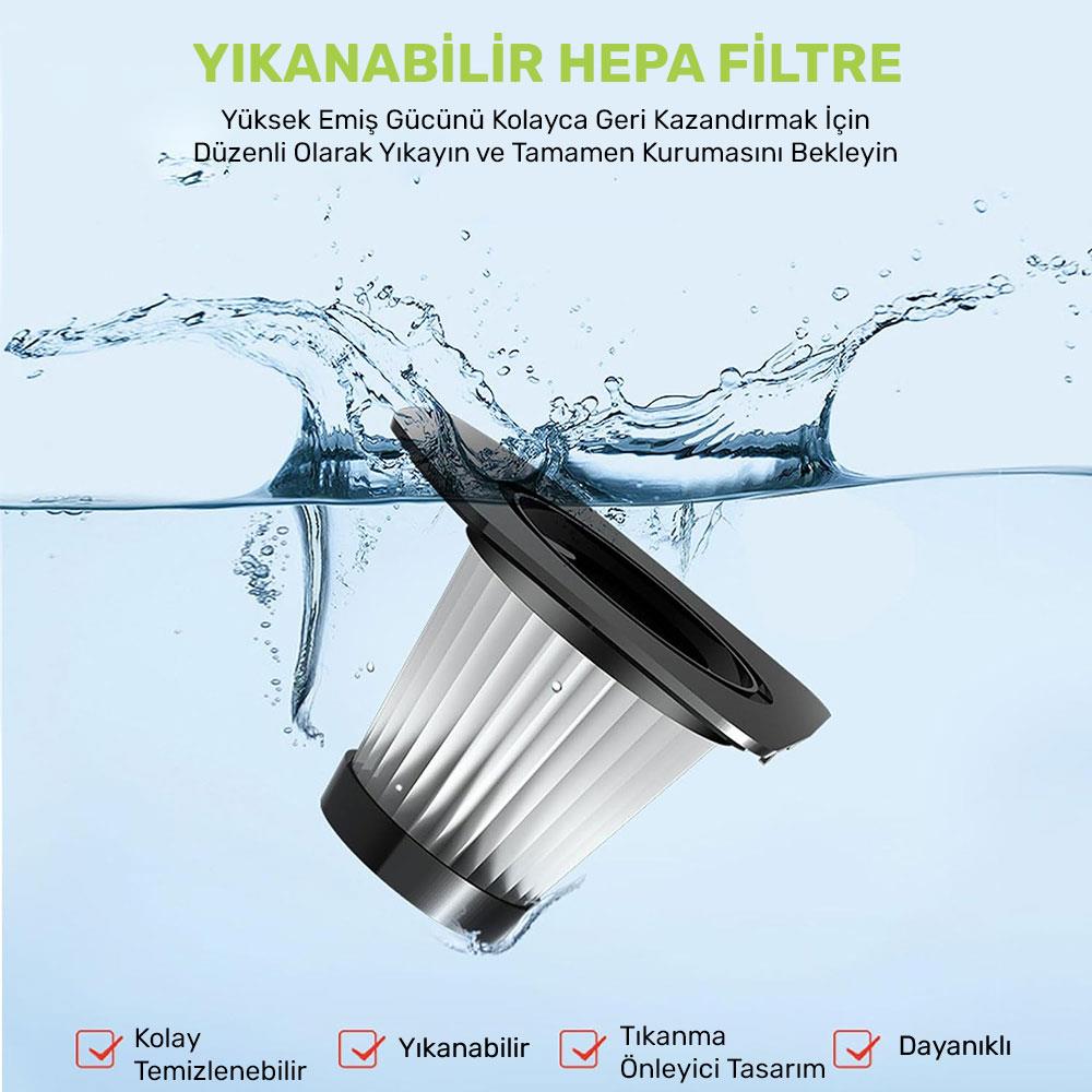 KOBB KBV12F 12V Araç Süpürgesi İçin Yedek HEPA Filtre ne işe yarar