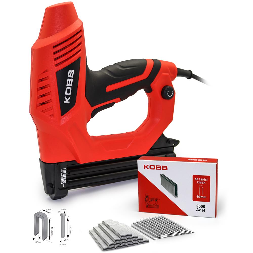KOBB KBZ90 15-25mm Zımba ve 15-32mm Profesyonel Çivi Çakma Makinesi + 3000 adet Yedek Zımba ve Çivi fiyatı