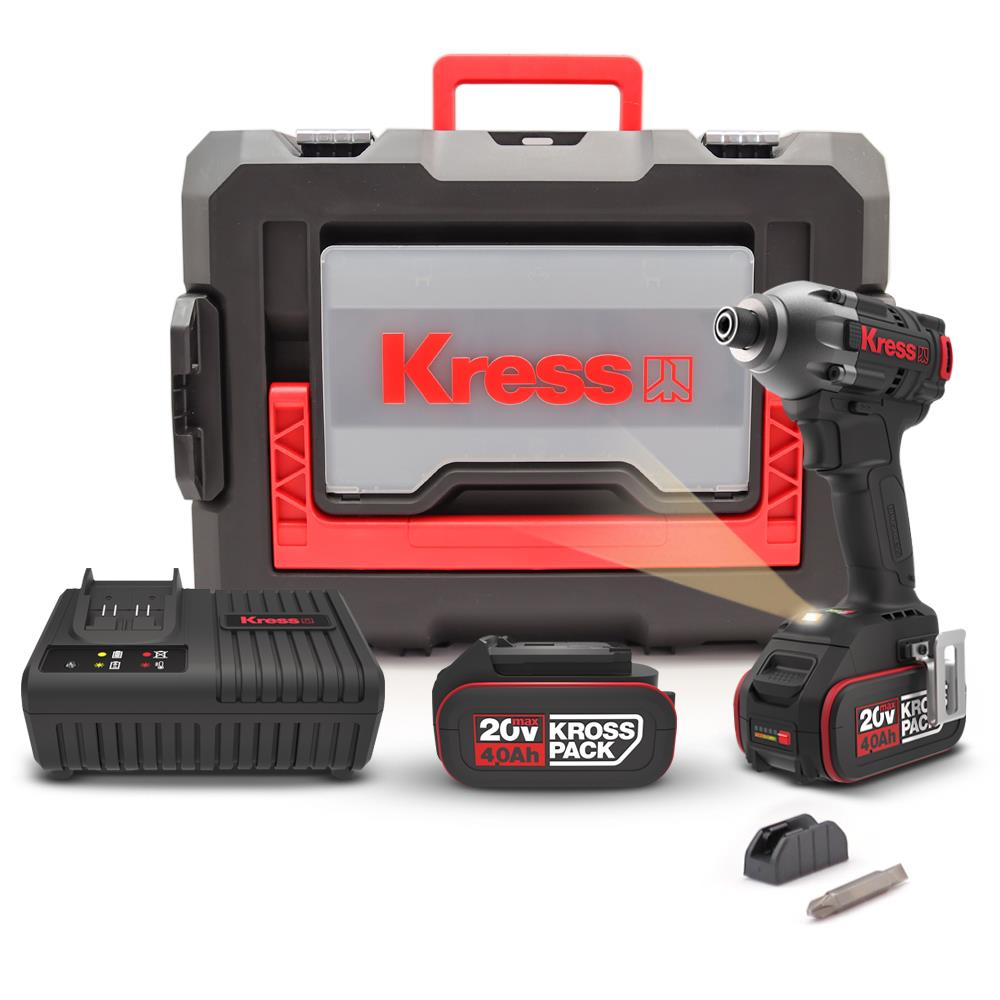 Kress KUB60.2 20Volt 4.0Ah Li-ion Çift Akülü 230Nm Kömürsüz Profesyonel Şarjlı Darbeli Tornavida fiyatı