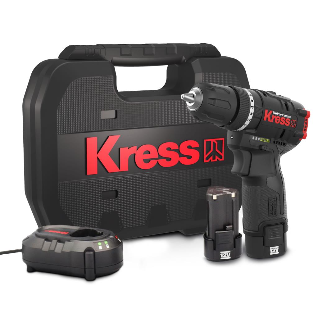 Kress KUC12 12Volt/2.0Ah Li-ion Çift Akülü Kömürsüz Profesyonel Şarjlı Darbeli Matkap fiyatı