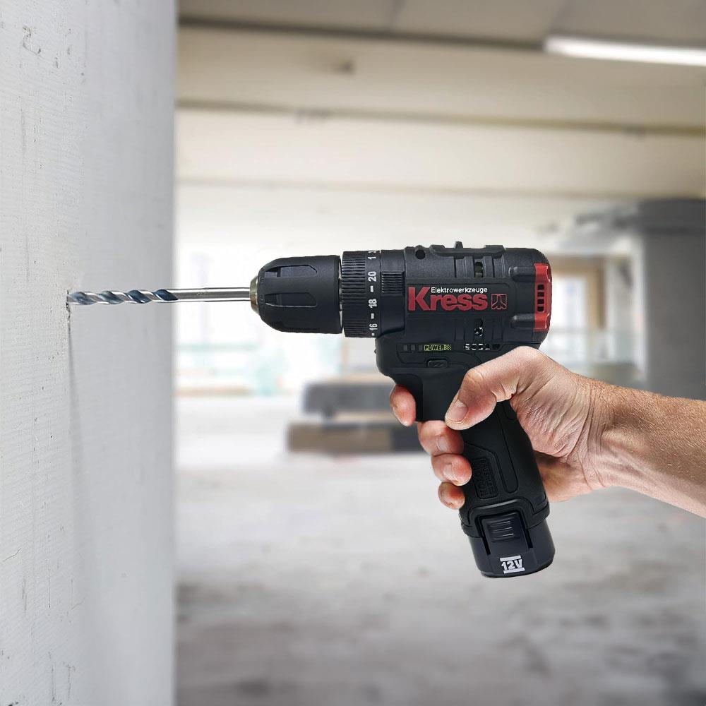 Kress KUC12 12Volt/2.0Ah Li-ion Çift Akülü Kömürsüz Profesyonel Şarjlı Darbeli Matkap ne işe yarar