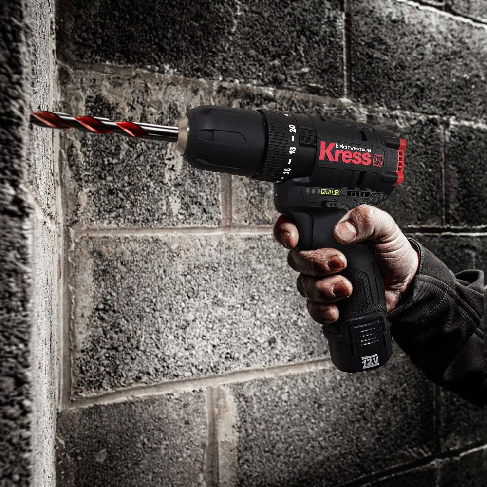 Kress KUC12 12Volt/2.0Ah Li-ion Çift Akülü Kömürsüz Profesyonel Şarjlı Darbeli Matkap ne işe yarar