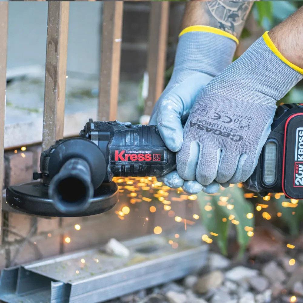 Kress KUH10.2 20Volt 4.0Ah. Li-ion Çift Akülü 125mm Kömürsüz Profesyonel Şarjlı Devir Ayarlı Avuç Taşlama ne işe yarar