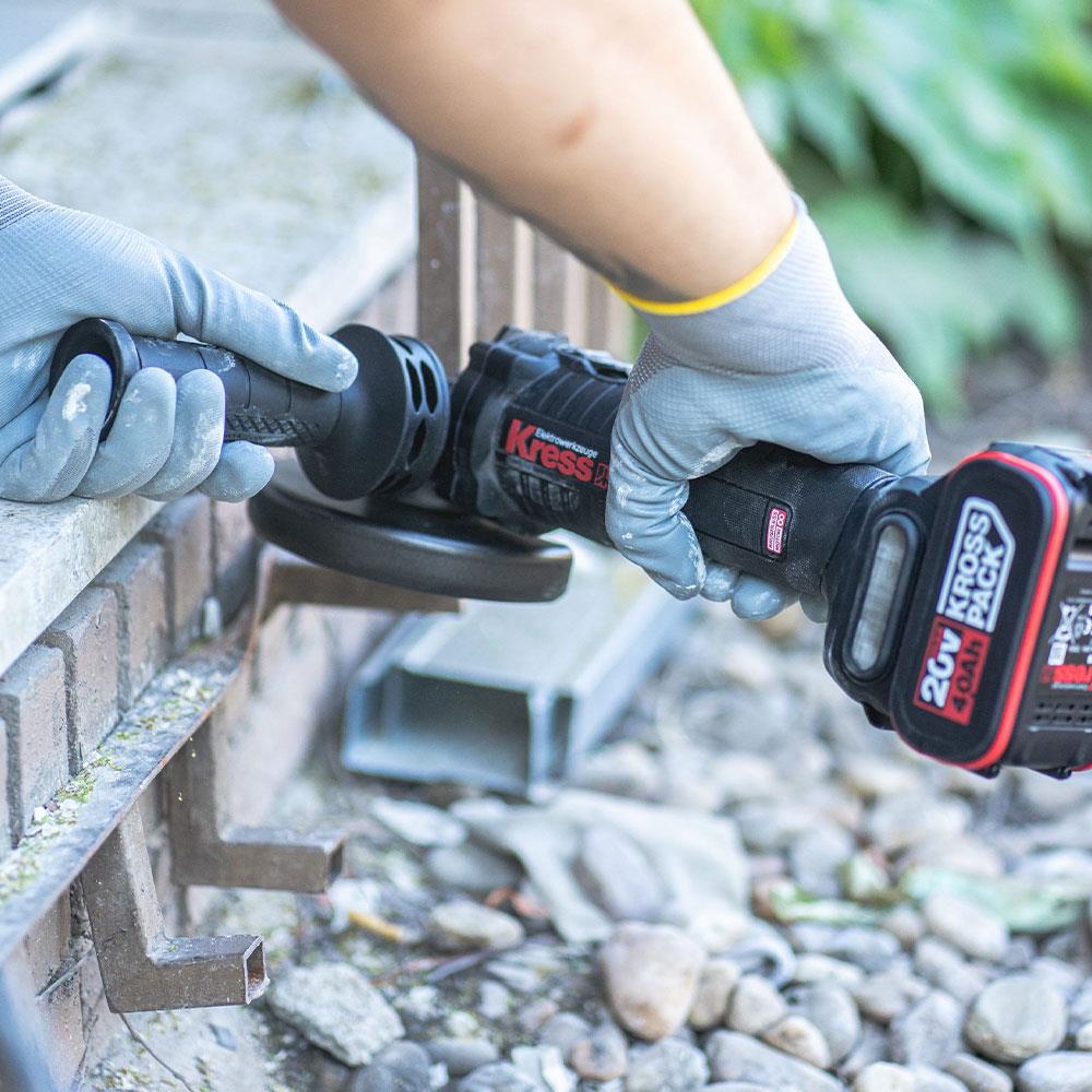 Kress KUH10.2 20Volt 4.0Ah. Li-ion Çift Akülü 125mm Kömürsüz Profesyonel Şarjlı Devir Ayarlı Avuç Taşlama ne işe yarar