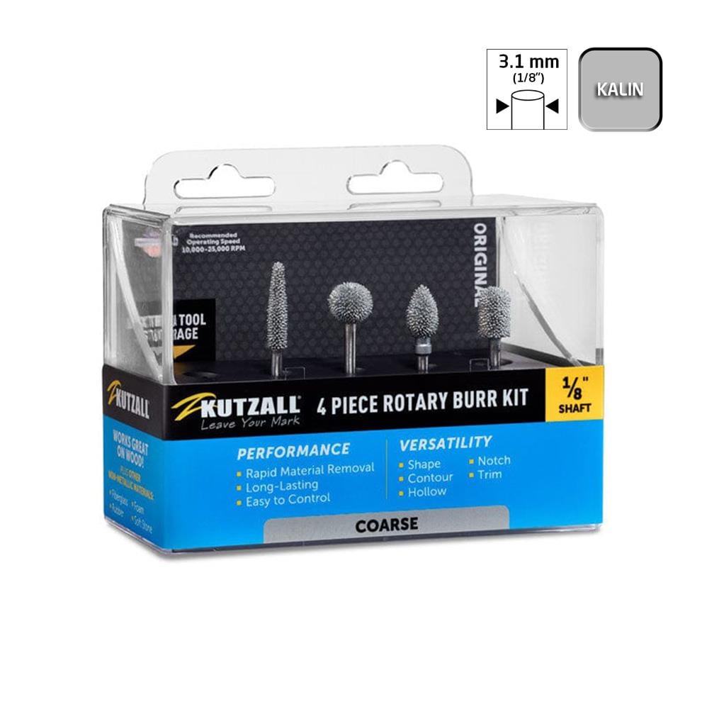 Kutzall 18CKIT01 Kalın Diş Ahşap Törpü Seti 4 Parça (Sap: 3.1mm) fiyatı
