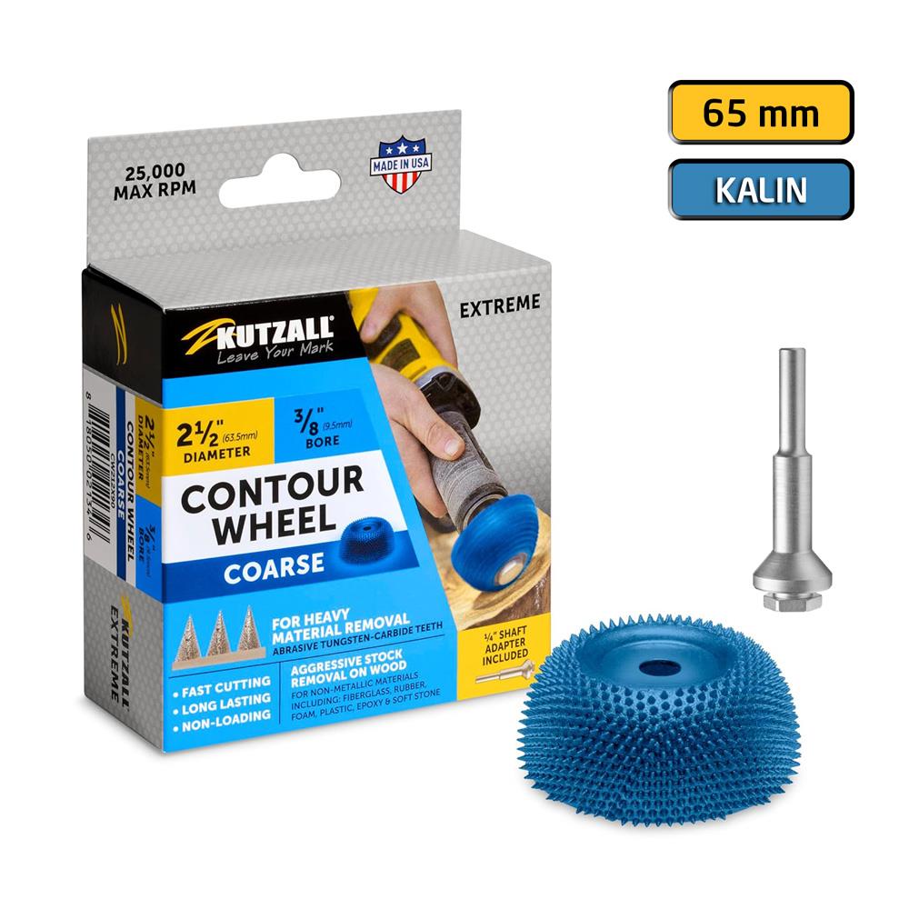 Kutzall CW212X90 Kalın Diş Ahşap Çanak Törpü 65 mm fiyatı