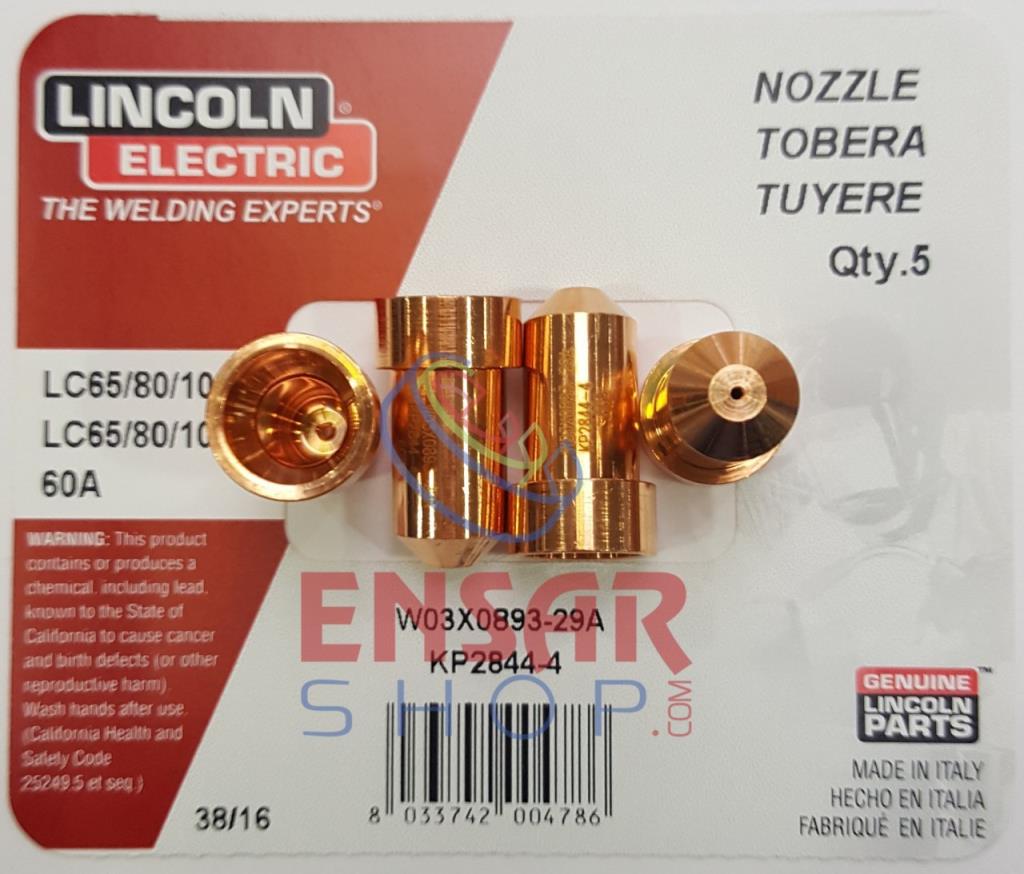 LINCOLN W3X893-29A Plazma Nozul 60A (KP 2844-4) nasıl kullanılır