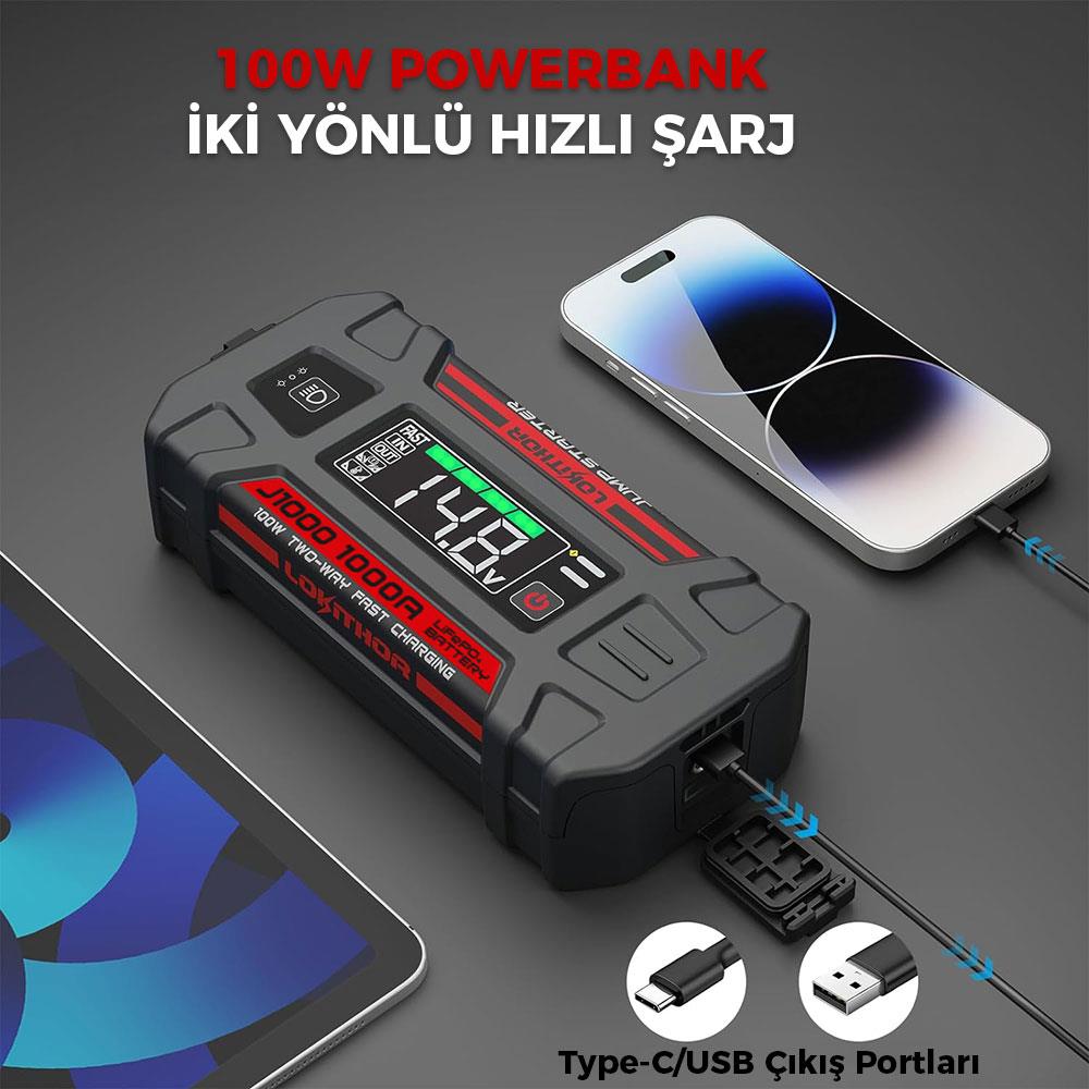 Lokithor J1000 12V 1000Amp LiFePO4 Akıllı Akü Takviye + Powerbank + Led Lamba nereden bulurum