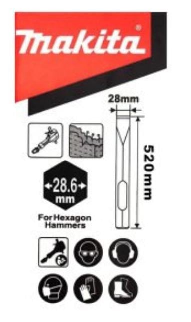 MAKİTA 28 mm Altıgen Saplı Kanallı Yassı Keski 520 mm (Kırıcı Makinalar için) nasıl kullanılır