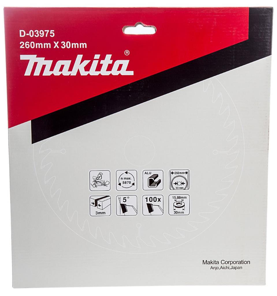 MAKİTA Aluminyum için 260x3.0x30 mm 100 Diş Elmas Daire Testere D-03975 nasıl kullanılır