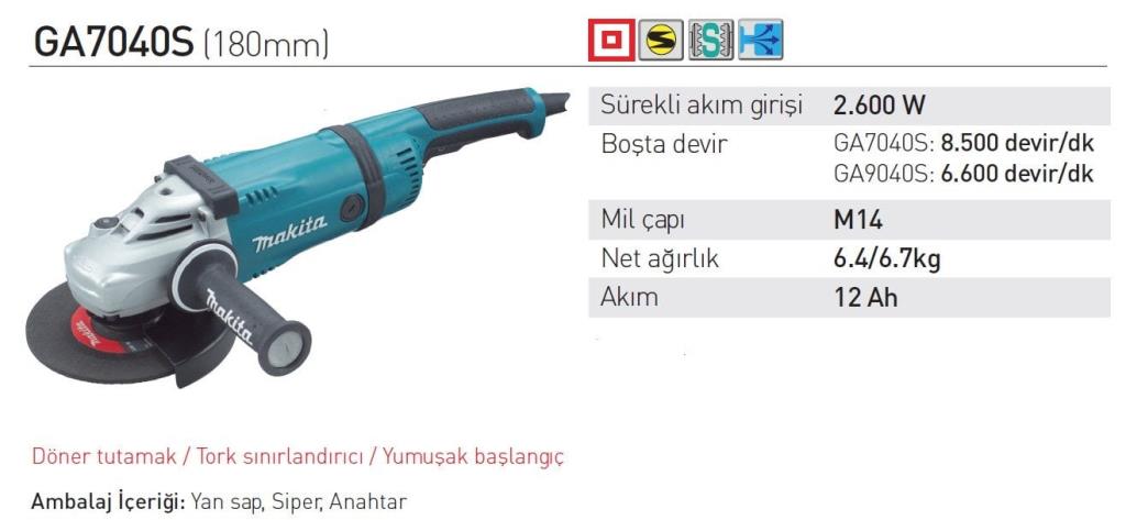 MAKİTA GA 7040 S 2600 Watt 180 mm Taşlama nasıl kullanılır