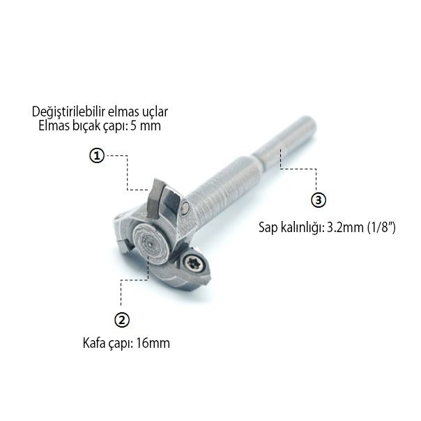 Manpa DCT Mini Ahşap Oyma Aparatı Üçgen Elmas - 3.2 mm Sap nereden bulurum