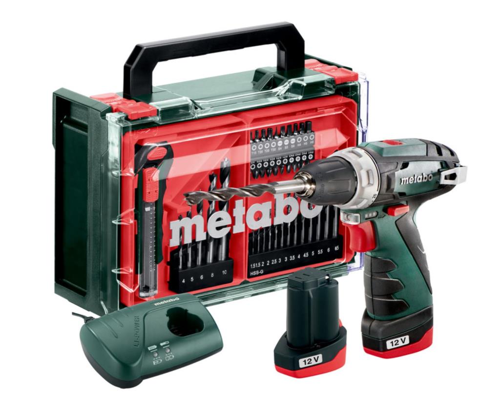 METABO PowerMaxx BS Şarjlı Matkap 12 Volt + 41 Parça Aksesuar Seti  600080710 fiyatı
