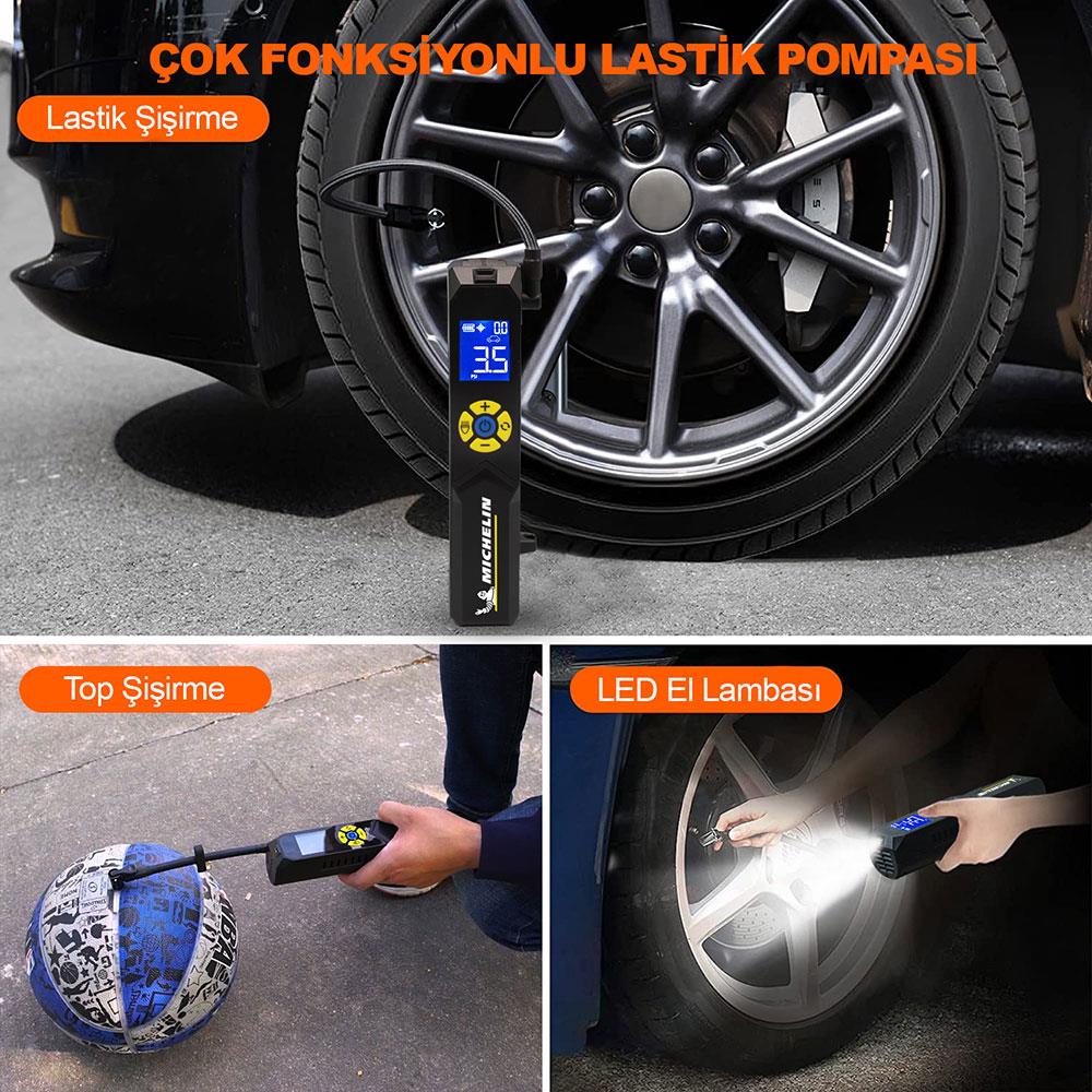 Michelin MC33382 Şarjlı Li-ion 150PSI Taşınabilir Dijital Basınç Göstergeli Led Aydınlatmalı Lastik Şişirme Pompası ne işe yarar