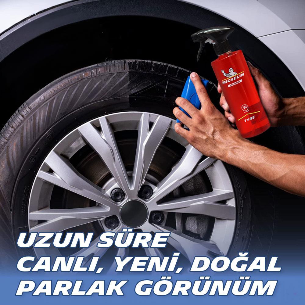 Michelin MC33573 500ml PRO Serisi Lastik ve Trim Parlatıcı, Koruyucu ve Yenileyici Sprey nasıl kullanılır